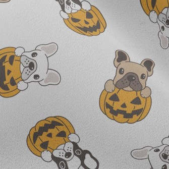 Bulldog Halloween Pumpkin Chiffon