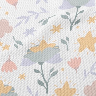 Star Shaped Flowers Birdseye Piqué