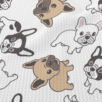 Cute Little Bulldog Birdseye Piqué