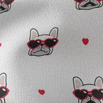 Bulldog Wearing Love Glasses Waterproof Canvas