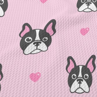 Pink Ears Bulldog Birdseye Piqué