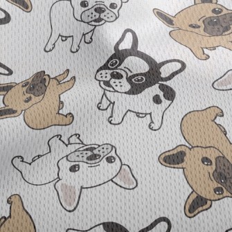 Cute Little Bulldog Athletic Mesh Flat Back