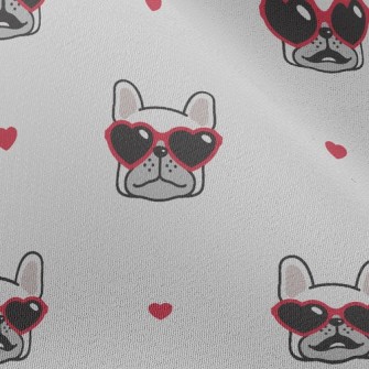 Bulldog Wearing Love Glasses Chiffon