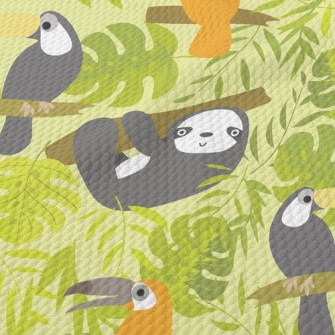 Wild Sloth Toucan Birdseye Piqué