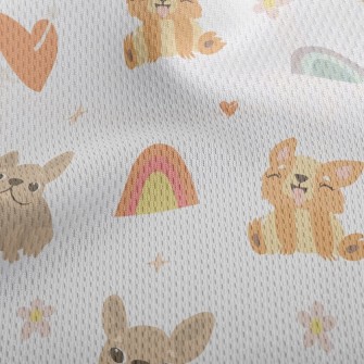 Lively Puppy Sticking Out Tong Athletic Mesh Flat Back