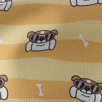 Handsome Spectacled Bulldog Waterproof Canvas