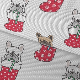 Christmas Stocking Bulldog Waterproof Oxford