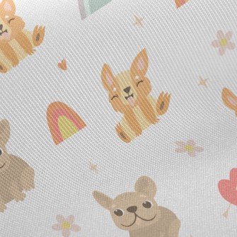 Lively Puppy Sticking Out Tong Twill