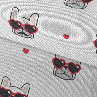 Bulldog Wearing Love Glasses Waterproof Oxford