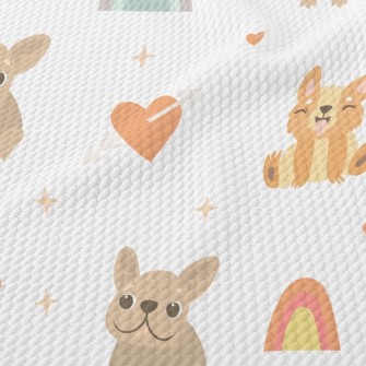 Lively Puppy Sticking Out Tong Birdseye Piqué