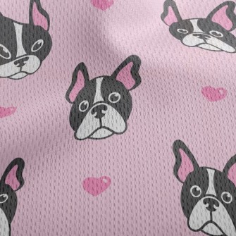 Pink Ears Bulldog Athletic Mesh Flat Back