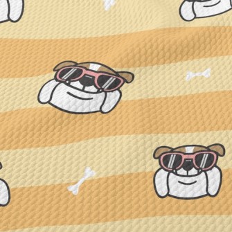 Handsome Spectacled Bulldog Birdseye Piqué