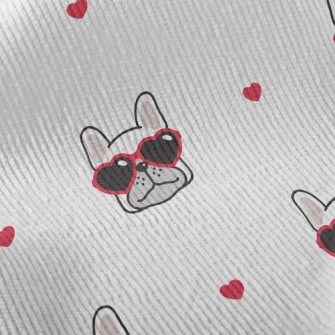 Bulldog Wearing Love Glasses Standard Corduroy