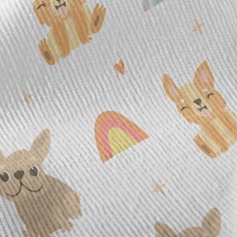 Lively Puppy Sticking Out Tong Standard Corduroy