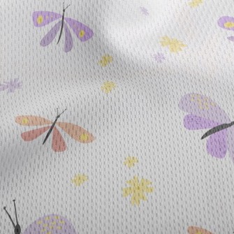 Pink Dragonfly And Butterfly Athletic Mesh Flat Back
