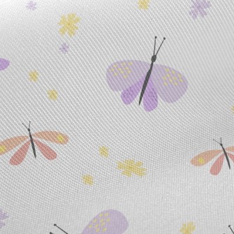 Pink Dragonfly And Butterfly Twill