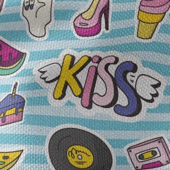 Love And Kiss Music Waterproof Canvas