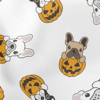 Bulldog Halloween Pumpkin Stretch Ponte