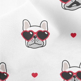 Bulldog Wearing Love Glasses Micro Fleece