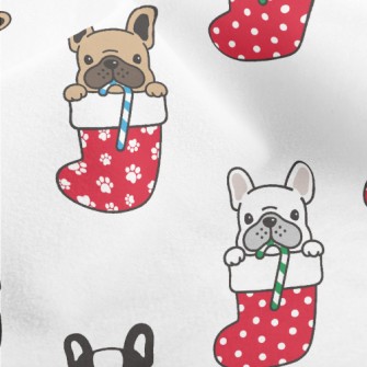 Christmas Stocking Bulldog Micro Fleece