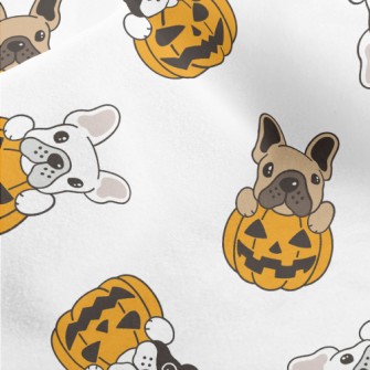 Bulldog Halloween Pumpkin Micro Fleece