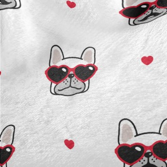 Bulldog Wearing Love Glasses Minky