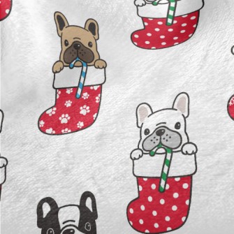 Christmas Stocking Bulldog Minky