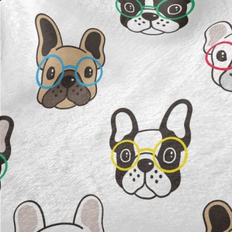 Playful Glasses Bulldog Minky