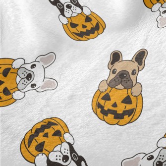 Bulldog Halloween Pumpkin Minky