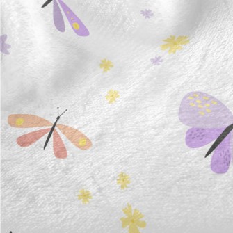 Pink Dragonfly And Butterfly Minky