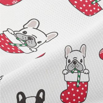 Christmas Stocking Bulldog Piqué