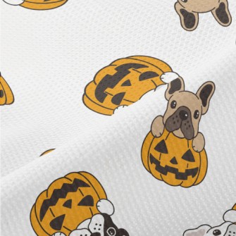 Bulldog Halloween Pumpkin Piqué
