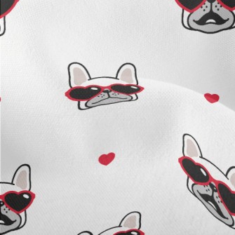 Bulldog Wearing Love Glasses Lightweight Performance Linen