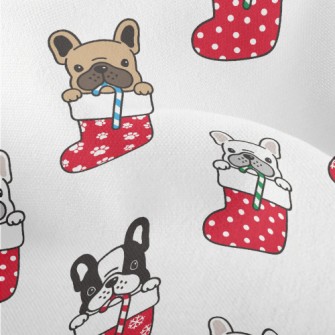 Christmas Stocking Bulldog Lightweight Performance Linen