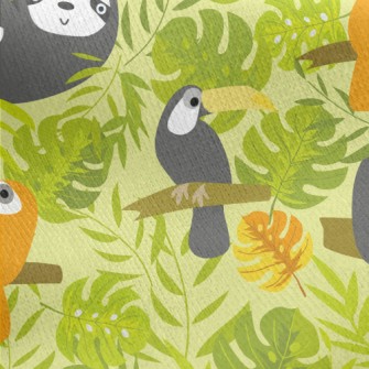 Wild Sloth Toucan Jersey Backed Fleece