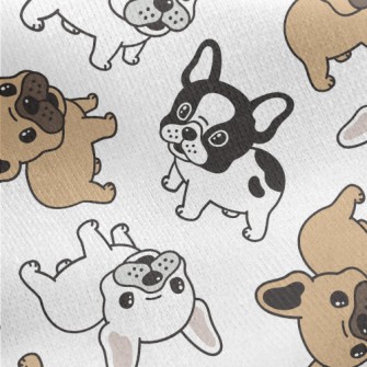 Cute Little Bulldog Jersey Backed Fleece