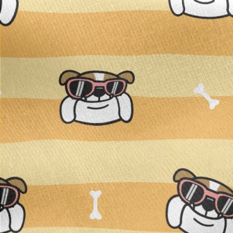 Handsome Spectacled Bulldog Jersey Backed Fleece