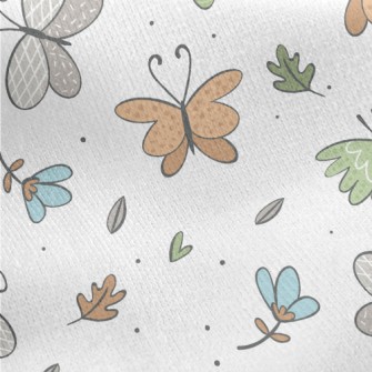 Happy Flying Butterfly Jersey Backed Fleece