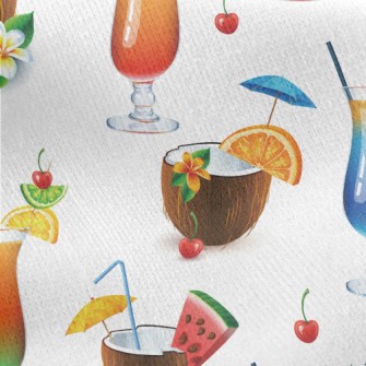 Bright Cocktail Coconut Juice Jersey Backed Fleece