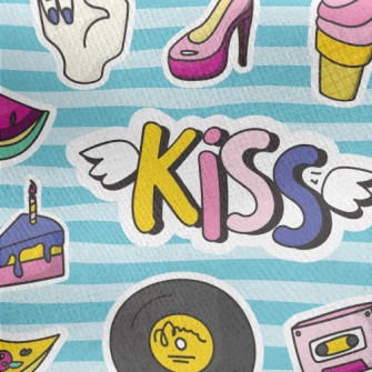 Love And Kiss Music Jersey Backed Fleece