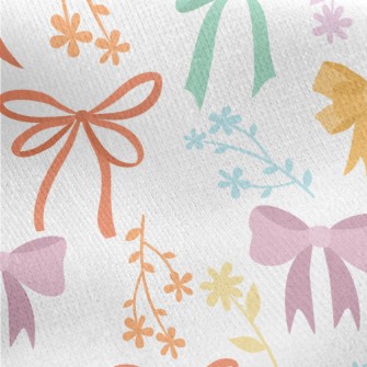 Colorful Playful Bow Jersey Backed Fleece