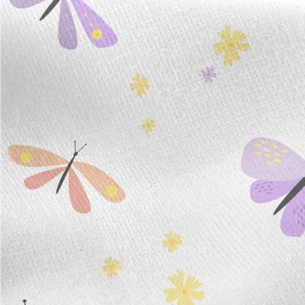 Pink Dragonfly And Butterfly Jersey Backed Fleece