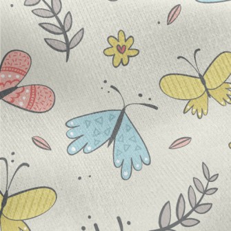 Happy Flying Little Butterfly Jersey Backed Fleece