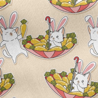 Dress Up Rabbit Cat Jersey Backed Fleece