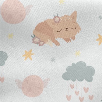 Good Night Kitten Jersey Backed Fleece