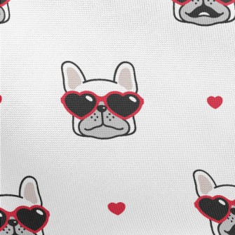Bulldog Wearing Love Glasses Pongee