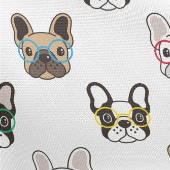 Playful Glasses Bulldog Pongee