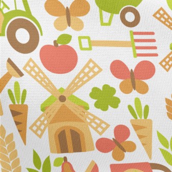 Cartoon Farm Windmill Pongee