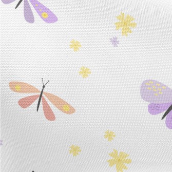 Pink Dragonfly And Butterfly Pongee