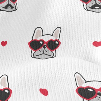 Bulldog Wearing Love Glasses Stretch Jersey